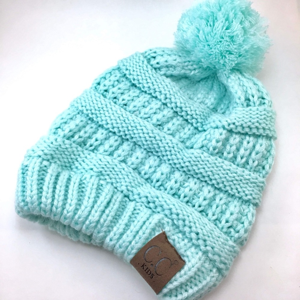 Kids C.C beanie pom pom hat